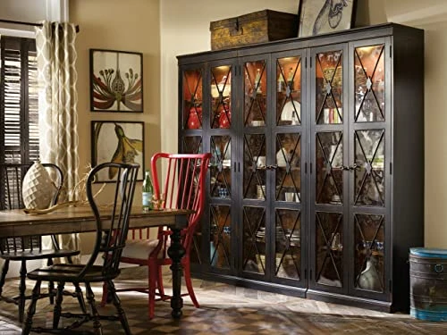 Hooker Furniture Sanctuary Two Door Thin Display Cabinet In Ebony - Image 2