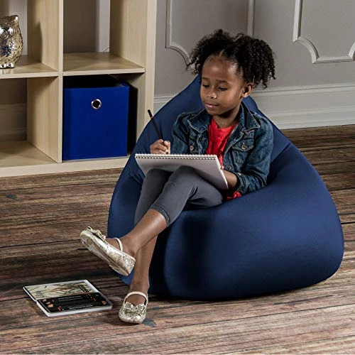 Jaxx Nimbus Spandex Bean Bag Chair Furniture For Kids Rooms, Playrooms, And More, Small, Navy - Image 2