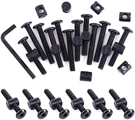 Swpeet 51Pcs Black M6 × 15mm Crib Hardware Screws, Hex Socket Head Cap Crib Baby Bed Bolt And Barrel Nuts With 1 X Allen Wrench Perfect For Furniture, Cots, Crib Screws (M6x15mm) - Image 14