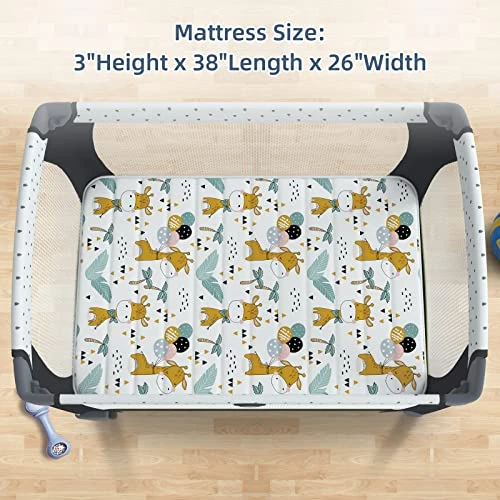 Moonlight Family Noiseless 3β Pack N Play Mattress, 38βx26β Premium Foam Portable Pack And Play Mattresses, Odorless & Steady Playard Mattress Fits ONLY Playpens (28.5 * 39.5"), Giraffe - Image 3