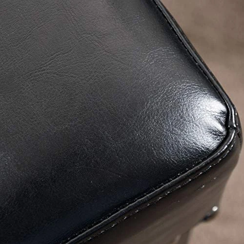 Christopher Knight Home Laramie Bonded Leather Backless Counterstools, 2-Pcs Set, Black - Image 2