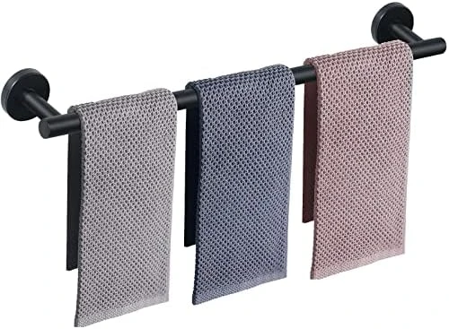 NearMoon Bathroom Towel Bar, Bath Accessories Thicken Stainless Steel Shower Towel Rack For Bathroom, Towel Holder Wall Mounted (Matte Black, 18 Inch) - Image 10