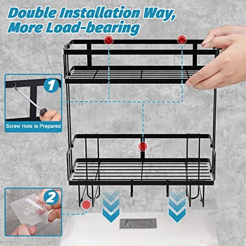 Vikiciy Over The Toilet Storage, 2-Tier Bathroom Organizer Shelves, Extended Edition Toilet Rack, Upgrade Version (2022) - Image 4