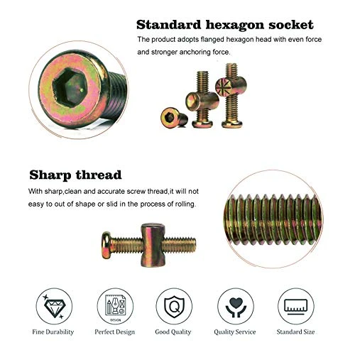 123PCS M6 Kit Crib Screws Baby Bed Screws Hardware Replacement Kit, Hex Socket Head Cap Screws Nuts For Furniture Beds Crib By SG TZH - Image 2