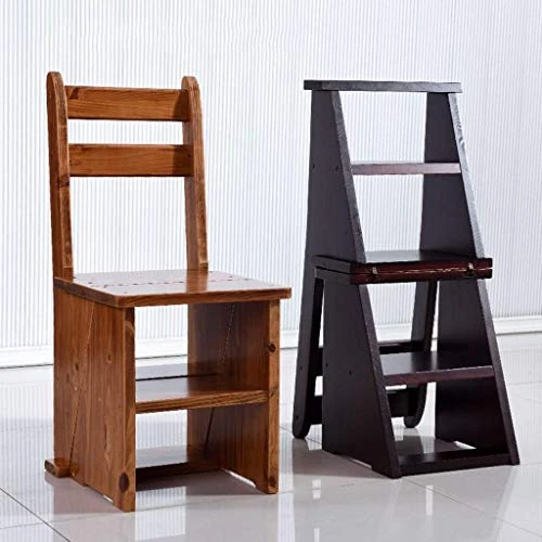 DINGZZ Step Stool-Convertible Ladder Chair Library Kitchen Step Stool Ladder -38X44X85cm (Color : D) - Image 4