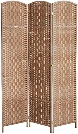 HOMCOM 6' Tall Wicker Weave 4 Panel Room Divider Privacy Screen - Natural - Image 15