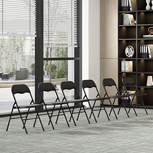 JAXPETY 10 Pack Plastic Folding Chair Foldable Chairs For Outdoor Indoor Commercial Events Wedding Party Chairs With Padded Seat, Black - Image 8