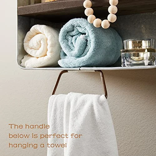 WOODEXPE Galvanized Wash Tub With Shelves Rustic Bathroom Decor Rustic Farmhouse Bathroom Shelf - Image 4