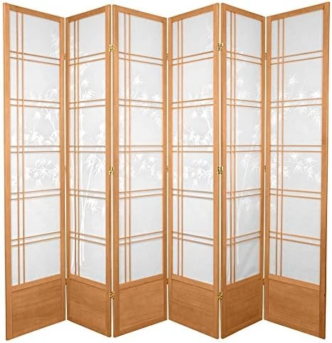 Oriental Furniture 7 Ft. Tall Bamboo Tree Shoji Screen - Honey - 5 Panels - Image 3