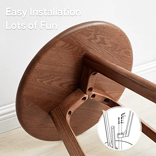 Fancyarn Prague End Table - Round End Table With 3 Legs, 100% Natural Solid Wood Side Table For Living Room, Eco-Friendly Painted Small End Table For Bed Room Kid's Room Sofa Patio, Simple Assembly - Image 4