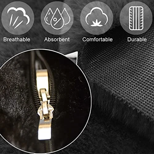 NINIANG Round Bean Bag Chair Cover Only (no Filler), Soft Velvet Large Bean Bag Couch With Sturdy Zipper Floor Couch Living Room Furniture, Dark Grey 6FT (150*75cm) - Image 4