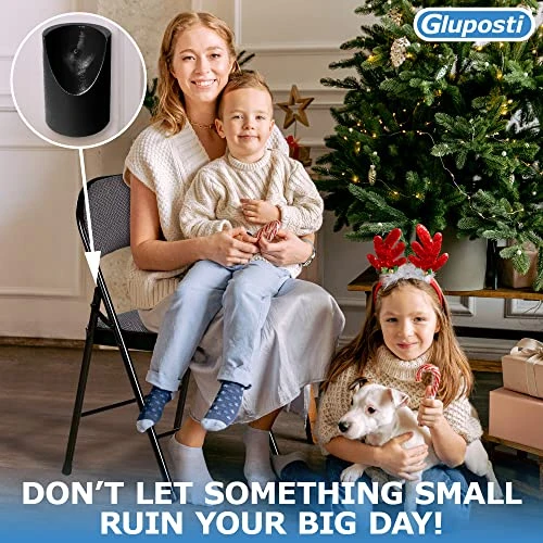 8 Black Folding Chair V-Tip Stabilizer Caps, 7/8 Inch ID - Heavy Duty Nylon End Caps, Non-Marring Round Top Of Leg Protectors, Compatible Replacement Stability Plugs For Metal & Padded Folding Chairs - Image 5