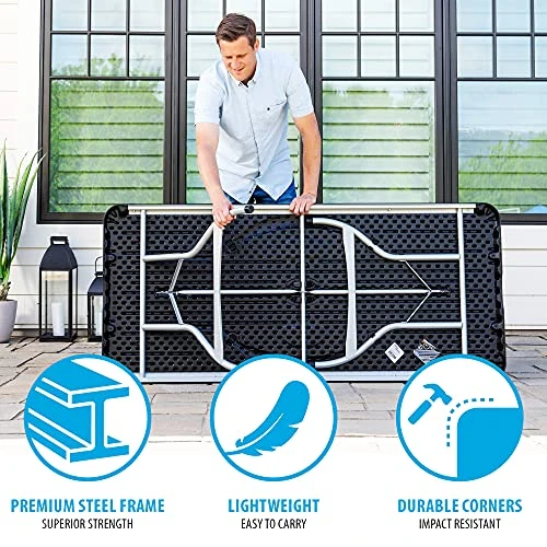 Lifetime Products 280350 Commercial Stacking Folding Table, 6', Black - Image 2