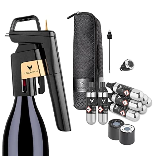 Coravin Timeless 6 Plus Special Edition Premium 15 Pcs Wine By The Glass System - Anthracite - 8 Argon Capsules, Wine Aerator, 2 Screw Cap Replacements, Replacement Needle, System Base & Carrying Case