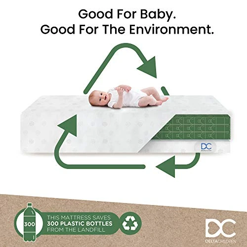 Delta Children Twinkle Galaxy Dual Sided Crib And Toddler Mattress - Premium Sustainably Sourced Fiber Core - Waterproof - GREENGUARD Gold Certified (Non-Toxic) - 7 Year Warranty - Made In USA - Image 3