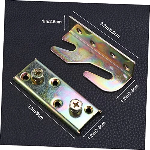 VILLCASE 8 Pcs Malm Bed Frame Metal Holder Adjustable Stand Headboard Kit For Adjustable Bed Bed Hardware Rail Bracket Buckle Gasket Big Bed Bed Rail Fasteners Rust Proof Frame Bracket 4x - Image 2