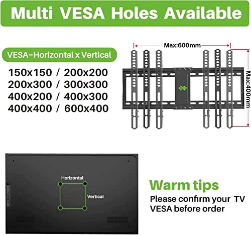 USX MOUNT TV Wall Mount Low Profile For Most 37-70 Inch TV,Universal TV Wall Mount Fit 16", 18", 24" And Weight Capacity 132lbs,Max Vesa 600 X 400mm, Fixed And Space Saving TV Bracket - Image 5