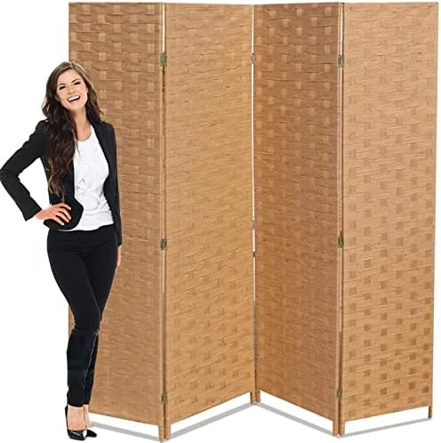 Room Dividers 3 Panel Partition Room Dividers 5.6 Ft Tall Privacy Wall Foldable Room Divider Privacy Screen Wood Screen Room Separator For Home Office Bedroom Restaurant , Gray - Image 7