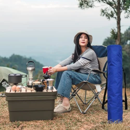 NGIL Navy Solid Color Folding Camp Chair Carry Bag With Non Adjustable Strap And Wide Drawstring Opening (Replacement Bag Only) Please Read Description For Full Details - Image 4