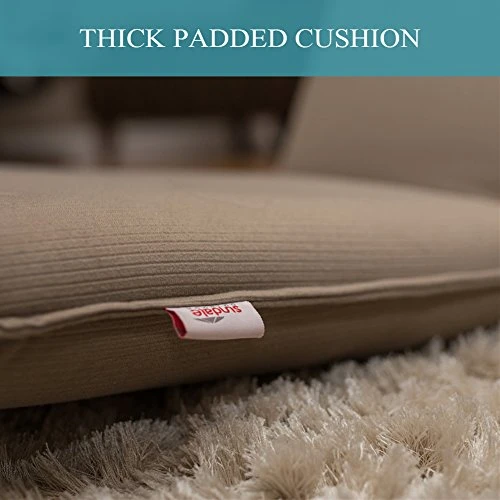 Sundale Folding Floor Chairs Video Gaming Chair For Adults, Adjustable Chaise Lounge Indoor Padded Floor Seating With Back Support, 5-Position Comfy Meditation Chair For Bedroom - Tan - Image 2