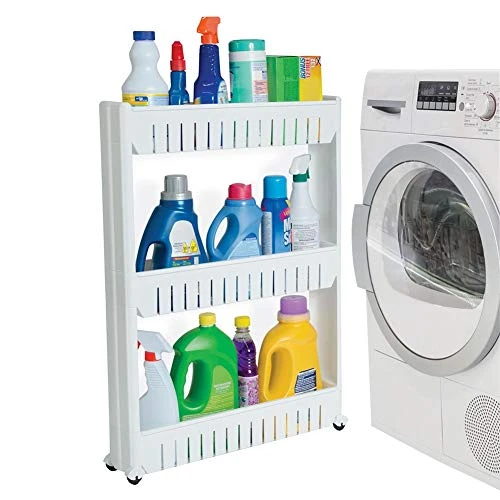 Ideaworks Slide Out Storage Tower White, 3-Tier, 4.4"D X 9.5"W X 21.8"H - Image 4