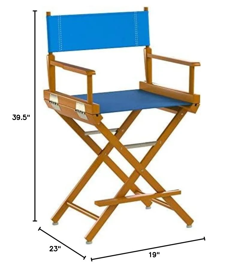Casual Home 220-05/021-27 Director Chair 24" - Counter Height Honey OakFrame/Turquoise Canvas - Image 5