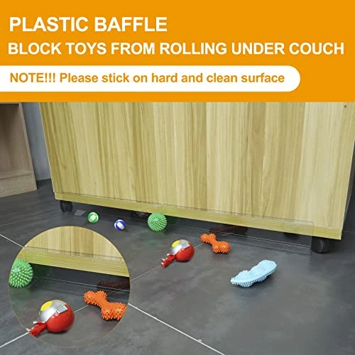 Rzam Under Couch Blocker For Pets, 8 Pack 15.8" L X 2.0" W X 3.2" H Under Bed Blocker With Strong Tape, Stop Pets Toys Messes From Going Under Couch Bed And Other Furniture, Perfect For Hard Floors