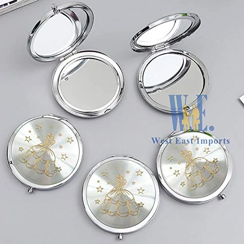 WE Mis Quince Años (12 PCS) Sweet 15, Sweet Sixteen, Quinceañera, Mis 15 Años Compact Mirror (Silver) - Image 3