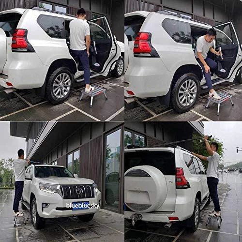 DLLJ Aluminum Folding Platform Steps With Anti-Slip Surface/Sturdy Lightweight Portable Step Stool For Outdoor Kitchen Bathroom Library RV - Image 5