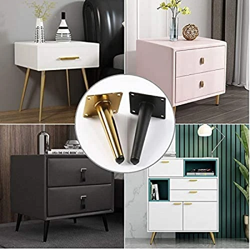 Set Of 4 Sofa Furniture Furniture Legss,Oblique Tapered,Oak Cabinet With Mounting Plate And Screws, Sofa,Coffee Table,Chair,Wardrobe,Bedside Ta Kaihangwang (Color : White, Size : 15.5cm/6.1in) - Image 6