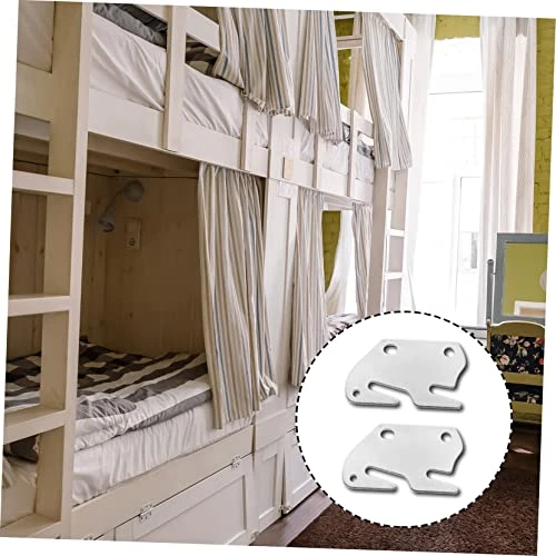 SOLUSTRE 2pcs Furniture Connector Metal Bed Frames Frame Holder Tool Stand Hook On Bed Rails Bed Rail Fittings Headboard Hook Plates Bed Rail Hinge Wood Bed Hinge Silver Metal Iron Bedding - Image 4