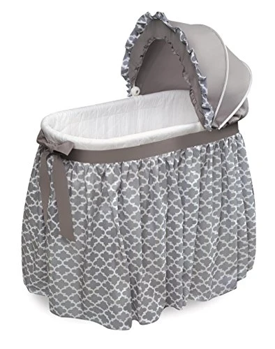 Wishes Oval Rocking Baby Bassinet With Bedding, Storage, And Pad - Image 7