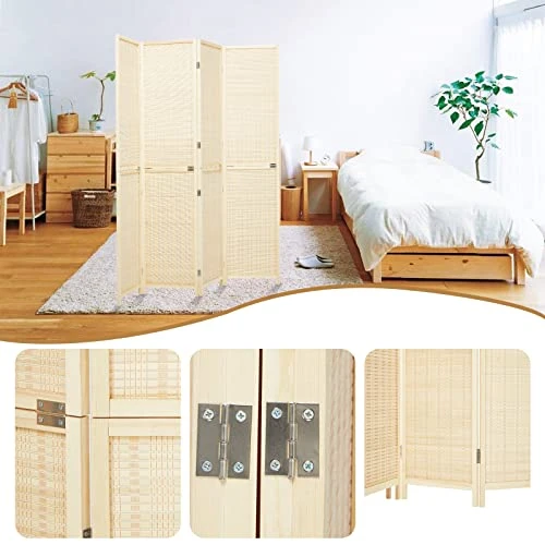 PioneerWorks Folding Privacy Screen - 6ft Tall With Diamond Weave Fiber, 4 Panels, Freestanding, Portable And Stylish. Perfect For Home, Office, Bedroom, And Dorm - Image 2