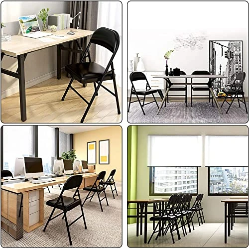 GIVIMO Folding Chairs With Padded Seats 4 Pack Black Metal Padded Folding Chair With Steel Frame For Events Office Wedding Party, 330 Pound Capacity - Image 4