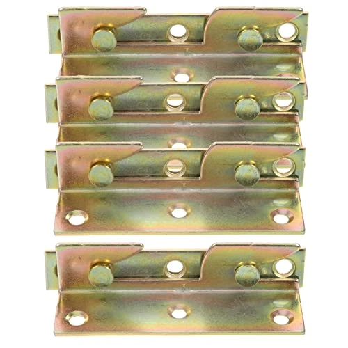 DOITOOL Metal Bed Frame 8pcs Bed Frame Brackets Bed Hinges Bed Rail Fittings Heavy Duty Bed Rail Brackets For Connecting To Wood Headboards Foot-Boards Universal 4Inch Heavy Duty Bed Frames