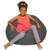 Big Comfy Bean Bag Chair: Posh Large Beanbag Chairs With Removable Cover For Kids, Teens And Adults - Polyester Cloth Puff Sack Lounger Furniture For All Ages - 27 Inch - Heather Gray