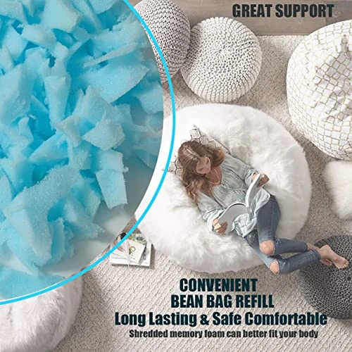 Shredded Memory Foam For Bean Bag Filler Pouf Filling Prefect Refill Material For Bean Bag Chair Pillow Stuffing For Stuffed Animals Ottoman Couch Cushion Dog Bed - Image 4