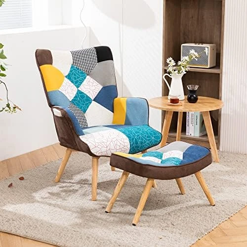 FIROMO Nursery Rocking Chair, Upholstered Glider Rocker Rocking Accent Chair With Safe Wooden Base, Rocking Chair With High Backrest Armchair For Bedroom, Living Room, Office - Image 9