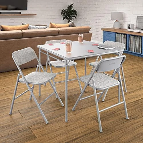 COSCO 5 Piece, Tan Folding Table And Chair Set. - Image 5