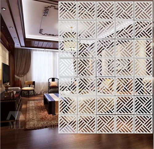 BMIDRUT 12Pcs/Set Hanging Room Divider White DIY Panel Screens Partition Wall Dividers Room Decorative With All Accessories 11.4x11.4 Inch (M6) - Image 3