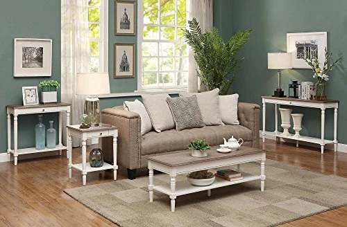 Convenience Concepts French Country Console Table With Drawer And Shelf, Driftwood / White, 15 In X 48 In X 30 In - Image 4