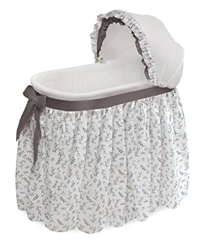 Wishes Oval Rocking Baby Bassinet With Bedding, Storage, And Pad - Image 8