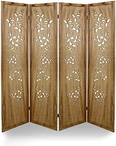 ECOMEX Room Divider 4 Panel, Wood Folding Room Divider Privacy Screens, Freestanding Partition Room Divider Screen Partial Partition For Bedroom, Office, Study,Ivory White - Image 8