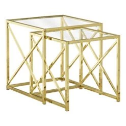 Monarch Specialties I NESTING TABLE, GOLD