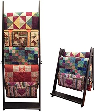 The LadderRack 2-in-1 Quilt Display Rack (5 Rung/24" Model/Weathered Black) - Image 7
