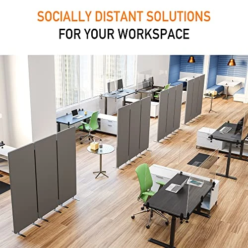 Stand Steady ZipPanels Office Partition | Room Dividers | Three Zip Together Panels Provide Privacy And Reduce Ambient Noise In Workspace, Classroom And Healthcare (Dark Gray) - Image 3