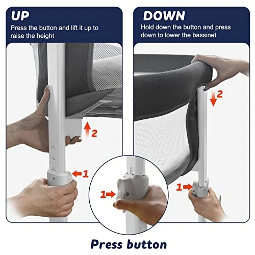 RONBEI Bassinet,Bedside Bassinet For Baby Breathable Mesh Baby Bassinet, Easy To Assemble Lightweight Portable Bassinets For Newborn Infants … - Image 4