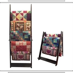Built By Briick Quilting The LadderRack 2-in-1 Quilt Display Rack (5 Rung/30 Model/Weathered Black)