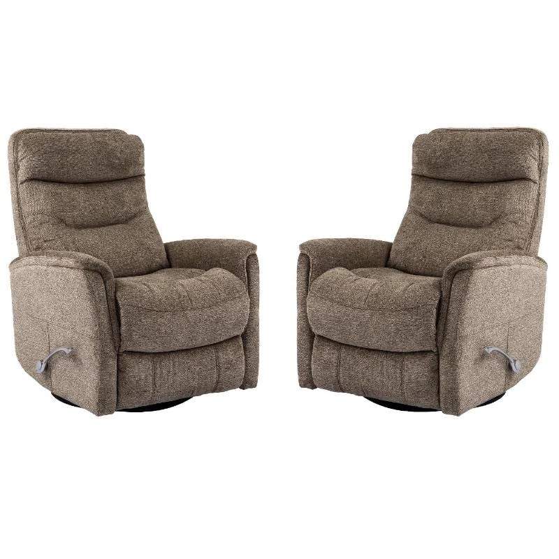 Home Square Polyester Manual Swivel Glider Recliner In Heather Brown - Set Of 2
