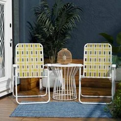 Novogratz Poolside Gossip Collection, Priscilla Folding Chairs, 2-Pack, Yellow